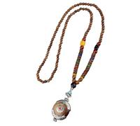 AOOOWER Collier Bodhi fabriqué à la main en bois naturel offrant confort spirituel et style dans un long pendentif