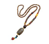 AOOOWER Collier Bodhi fabriqué à la main en bois naturel offrant confort spirituel et style dans un long pendentif, Arbre