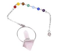 AOOOWER Collier ras du cou avec pendentif pyramide hexagonale en pierre de cristal naturel chaîne de clavicule longueur réglable, 4.68x3.12in, Pierre, Pas de gemme