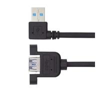 AOOOWER Connecteurs USB3.0 Mâles/Femelles Rallonge À Tête Droite/à Angle Droit Câble De Synchronisation De Données 5Gbps avec Oreilles De Câble De De Données