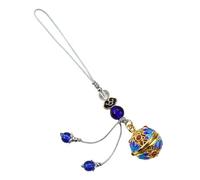 AOOOWER Élégant pendentif creux bleu diffuseur d'huiles essentielles pendentif corde bleue cloisonnée, 3.12x1.95in, Cuivre + fil de coton, Pas de gemme