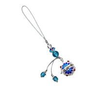 AOOOWER Élégant pendentif creux bleu diffuseur d'huiles essentielles pendentif corde bleue cloisonnée, 3.51x2.34in, Cuivre + fil de coton, Pas de gemme