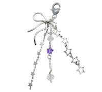 AOOOWER Élégant porte-clé en forme de méduse / étoile / crucifix - Accessoire de sac à la mode avec nœud papillon pour femme, 12.5cm, Alliage, Pas de gemme