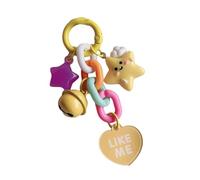 AOOOWER Élégant porte-clés avec lune, nuages, étoiles, cloches, cœur pour femmes et filles, décoration de sac à main, chaîne de téléphone, 12cm, Résine, Sans pierre précieuse