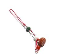 AOOOWER Élégant porte-clés blanc pendentif unique suspendu décoration pour clé de téléphone, 11CM, Jade de soie dorée/cristal pastèque/aventurine, Pas de gemme