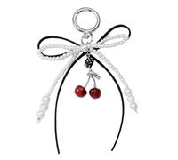 AOOOWER Élégant porte-clés en forme de chaussure en cristal avec nœud en ruban pour femme tendance fait à la main organisateur de clés à suspendre, 11CM 10CM, Alliage + cristal + ruban, Pas de gemme