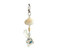 AOOOWER Élégante breloque pour téléphone avec coquillages naturels et océaniques pour une utilisation polyvalente, 3*9cm, Alliage, Pas de gemme