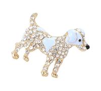 AOOOWER Élégante broche en forme de chien avec breloque en forme de chien, broche étincelante en alliage, texture adaptée à un style élégant, 3.7*4cm, Métal, Pas de gemme
