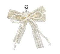 AOOOWER Élégante pince à chaussures détachable, fausses perles et dentelle bowknot lacets, décoration pour chaussures de femmes, SizeApprox.12cm/4.72inch, perles d'imitation, Pas de gemme