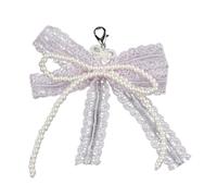 AOOOWER Élégante pince à chaussures détachable, fausses perles et dentelle bowknot lacets, décoration pour chaussures de femmes, SizeApprox.12cm/4.72inch, perles d'imitation, Pas de gemme