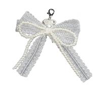 AOOOWER Élégante pince à chaussures détachable, fausses perles et dentelle bowknot lacets, décoration pour chaussures de femmes, SizeApprox.12cm/4.72inch, perles d'imitation, Pas de gemme