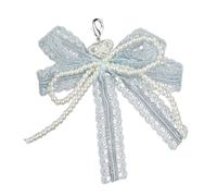 AOOOWER Élégante pince à chaussures détachable, fausses perles et dentelle bowknot lacets, décoration pour chaussures de femmes, SizeApprox.12cm/4.72inch, perles d'imitation, Pas de gemme