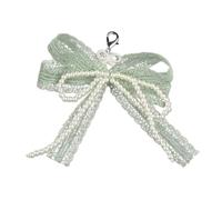 AOOOWER Élégante pince à chaussures détachable, fausses perles et dentelle bowknot lacets, décoration pour chaussures de femmes, SizeApprox.12cm/4.72inch, perles d'imitation, Pas de gemme