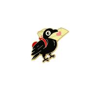 AOOOWER Épinglette tendance sophistiquée en forme de corbeau avec des motifs d'huile qui coule - Accessoire de fête, 3.51x2.34in, Zinc, Pas de gemme