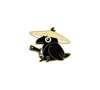 AOOOWER Épinglette tendance sophistiquée en forme de corbeau avec des motifs d'huile qui coule - Accessoire de fête, 3.9x3.9in, Zinc, Pas de gemme