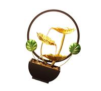 AOOOWER Indoor Waterfall Fountain 3 Tiered Leaf with LED Light and Stones for Calming Home Office Decoration New Year Gift Home Decoration Fountain