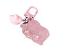 AOOOWER Joli porte-clés cochon lumineux avec pendentif étoile doux au toucher et robuste pour un usage quotidien décontracté, 32x20mm, Résine, Pas de gemme