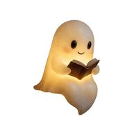 AOOOWER Jolie lampe de lecture spectre pour Halloween - Décoration d'intérieur - Poupée décorative unique et lumineuse - LED 3D - Pour chambre à coucher, bibliothèque, fête d'Halloween - Joli spectre