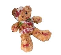 AOOOWER Jouet Gothique en Peluche Ours Blessé avec Cicatrices Réalistes Accessoire De Cosplay d'halloween Décor De Fête d'horreur Accessoire De Bijoux en Coton PP Doux