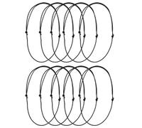 AOOOWER Lot de 10 cordons de collier en cuir noir avec nœud coulissant, 1.5mm, Fer