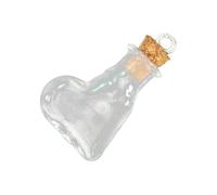 AOOOWER Lot de 10 petites bouteilles en verre transparent avec bouchon en liège pour la fabrication de bijoux, 24MM20MM, Verre/émaillé, Pas de gemme
