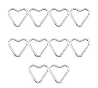 AOOOWER Lot de 10 porte-clés en métal en forme de cœur pour escalade et camping