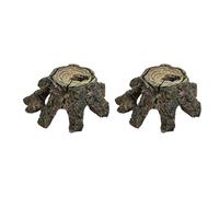 AOOOWER Lot de 2 cachettes de terrariums multifonctionnelles pour reptiles et animaux domestiques pour aquariums équilibrés et écosystèmes