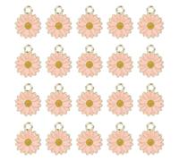 AOOOWER Lot de 20 pendentifs tendance en forme de fleur avec petite marguerite