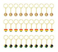 AOOOWER Lot de 30 porte-clés en alliage de zinc avec pendentif noir - Souvenir du mois d'histoire - Accessoires culturels - Fournitures de fête - Décorations
