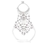 [AOOOWER] Magnifique chaîne de cou superposée célèbre collier chaîne de corps artistique fleur poitrine bijoux femme strass