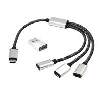 AOOOWER Multiports USB C Connecteurs Splitter avec 2/3 Femelle Adaptateur Câble pour Data et Charge Splitter