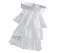 AOOOWER Multipurpose Ruffled Jabot Collar Multilayer Lace for Masquerades Party Cosplay Event Costume Neckpiece All Age Historical Costume