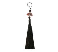 AOOOWER Pendentif traditionnel à pompons Han Fu avec motifs d'éventail de bon augure pour les amateurs de culture et les amateurs de mode, Size Total Length 21.65cm/8.52inch, Polyester, Pas de gemme
