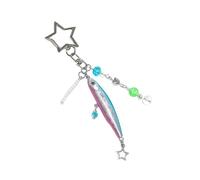 AOOOWER Porte-clés à breloques en forme de poisson pratique, ornement tendance, pendentif texturé en acrylique, parfait pour un usage quotidien et une fête. Porte-clés poisson pour elle, a, taille