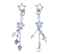 AOOOWER Porte-clés avec breloque en forme d'étoile transparente - Décoration de sac à dos - Pour femme, 3.12x2.73in, Alliage, Pas de gemme