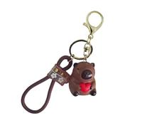 AOOOWER Porte-clés Capybaras activé par la voix, animal émettant du son, décoration de sac, téléphone élégant à suspendre, SizeApprox.4.5x3.7cm/1.77x1.45inch, Alliage plastique, Pas de gemme