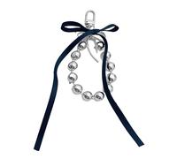 AOOOWER Porte-clés élégant avec nœud papillon et cœur inspiré du ballet - Accessoire élégant pour la mode, 18.1CM, Perles + ruban + alliage, Pas de gemme