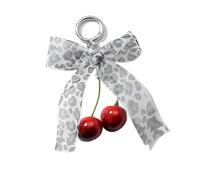 AOOOWER Porte-clés élégant avec pendentif en forme de cerises d'amour - Accessoire élégant pour femme - Alliage robuste, 12CM, Alliage de zinc/ruban/mousse, Pas de gemme