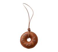 AOOOWER Porte-clés élégant en cuir PU avec pendentif en forme de donuts - Accessoire de sac de dessin animé - Pour un usage quotidien, 6cm, Cuir + métal, Pas de gemme