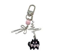 AOOOWER Porte-clés élégant en forme de cœur avec pendentif en forme de papillon en forme de cœur en métal, 510CM, Métal, Pas de gemme