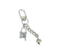 AOOOWER Porte-clés élégant en forme de cœur avec pendentif en forme de papillon en forme de cœur en métal, 510CM, Métal, Pas de gemme