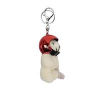 AOOOWER Porte-clés élégant en polyester avec pendentif en forme d'ours à casque, convient pour sac à dos, 9x5.5cm, Coton PP, Pas de gemme