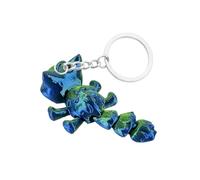 AOOOWER Porte-clés en forme de chat imprimé 3D artistique avec maillons mobiles pour une clé unique et élégante, 6.5CM, Plastique, Pas de gemme