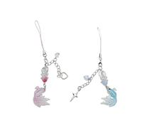 AOOOWER Porte-clés en forme de poisson doré avec étoile et fleur en acrylique fait à la main Accessoire de mode pour sacs, 13.5cm, Acrylique, Pas de gemme