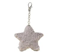 AOOOWER Porte-clés en forme d'étoile à cinq branches en peluche douce pour sac à main, sac à dos, 3.9x3.9in, Imitation fourrure + alliage, Pas de gemme
