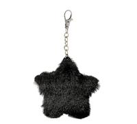 AOOOWER Porte-clés en forme d'étoile à cinq branches en peluche douce pour sac à main, sac à dos, 3.9x3.9in, Imitation fourrure + alliage, Pas de gemme