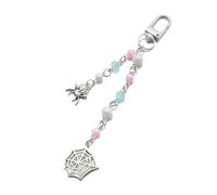 AOOOWER Porte-clés en perles tendance avec pendentif pour sac porte-clés élégant pour femme, 13.5cm, Perles + alliage, Pas de gemme