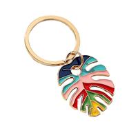 AOOOWER Porte-clés en résine colorée avec pendentif en forme de feuille - Décoration tendance pour les amoureux de la nature et la mode, SizeApprox.6.5x3cm/2.56x1.18inch, Résine, Pas de gemme