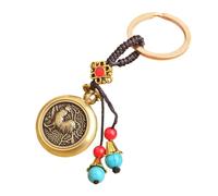 AOOOWER Porte-clés fait à la main en forme d'animal - Texture laiton - Convient pour la prospérité et la paix, 8cm, Laiton, Pas de gemme