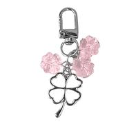 AOOOWER Porte-clés ours en peluche avec pompons - Accessoire pour sac à dos - Fait à la main - Pour femme, 9cm, Peluche + alliage, Pas de gemme